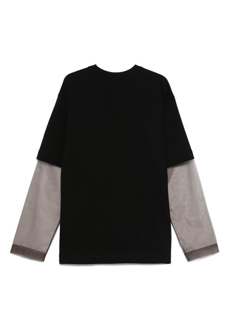 Black hemal semi-sheer long-sleeved t-shirt Dries van noten - men DRIES VAN NOTEN | 2510211171603900